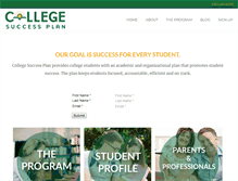 Tablet Screenshot of collegesuccessplan.com